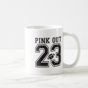 Pink Out Footbyll Team Brustkrebs Bewusstsein Mon Kaffeetasse