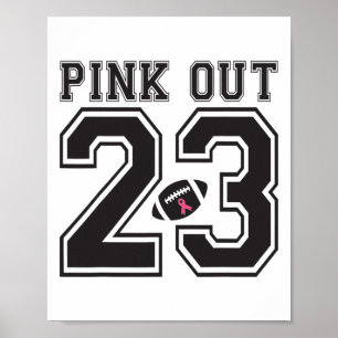 Pink Out Footbyll Team Brustkrebs Bewusstsein Mon Poster