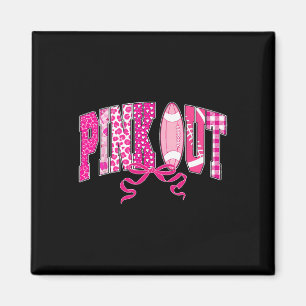 Pink-Out Footll Bow Preppy Breast Cancer Awareness Magnet