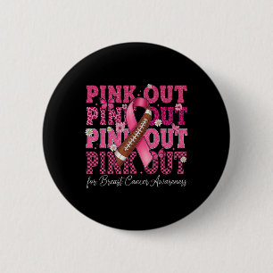 Pink Out Footll Team Brustkrebs Bewusstsein rosa Button