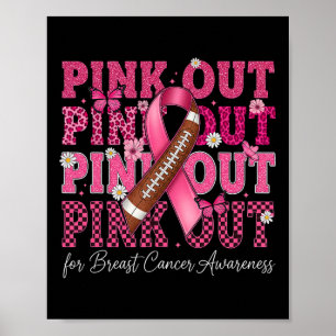 Pink Out Footll Team Brustkrebs Bewusstsein rosa Poster