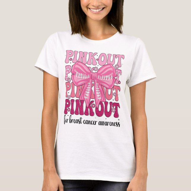 Pink Out for Brustkrebs Awareness Women T-Shirt (Vorderseite)