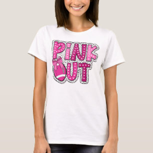 Pink-Out-Fußball Brustkrebs Frauen T-Shirt