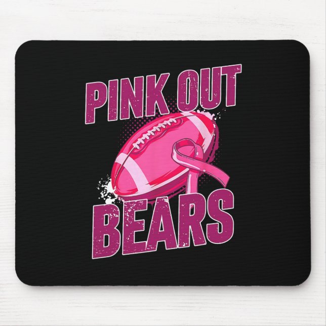 Pink-out Fußball-Kampf Brustkrebs Mousepad (Vorne)