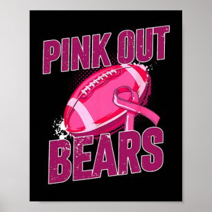 Pink-out Fußball-Kampf Brustkrebs Poster