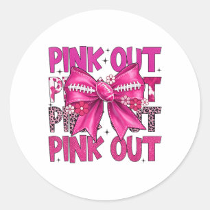 Pink-out Fußball Shirt mit Bow für Frauen Mädchen Runder Aufkleber