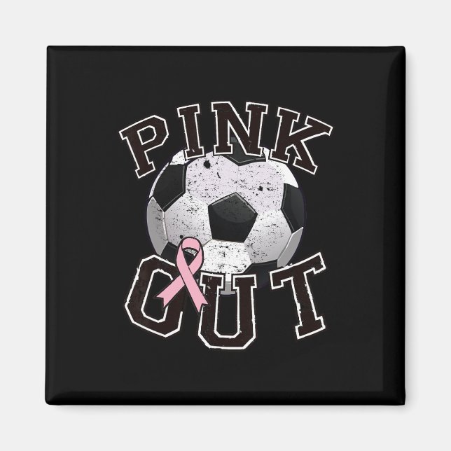 Pink-Out-Fußballteam Brustkrebsmonat Magnet (Vorne)