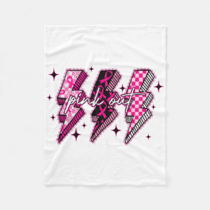 Pink Out Lace Lightning Halloween Brustkrebs Aw Fleecedecke