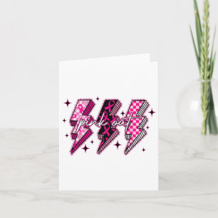 Pink Out Lace Lightning Halloween Brustkrebs Aw Karte