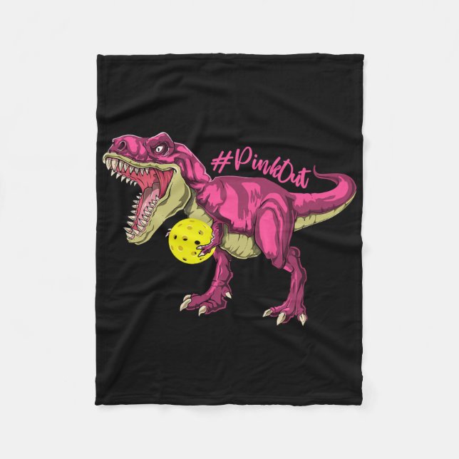 Pink out T Rex and Picklebyll Byll Brustkrebs A Fleecedecke (Vorderseite)