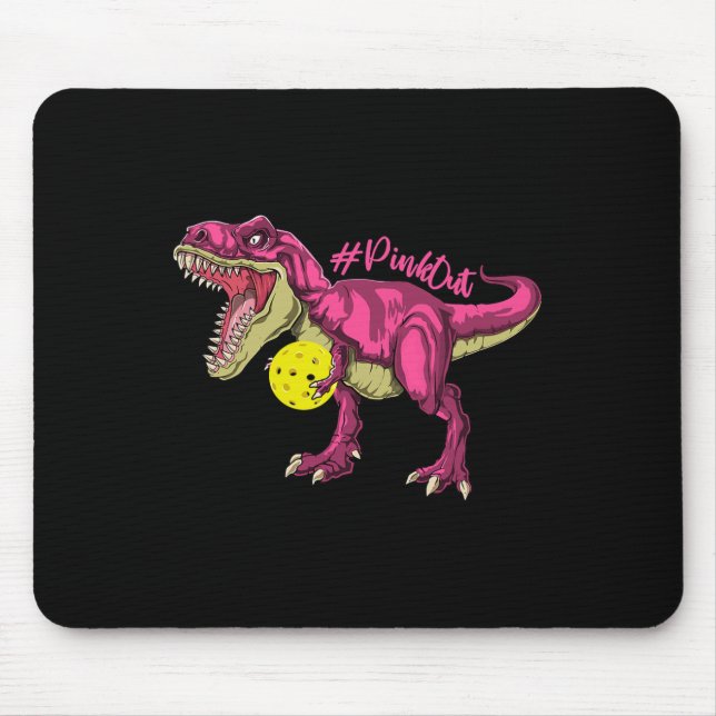 Pink out T Rex and Picklebyll Byll Brustkrebs A Mousepad (Vorne)