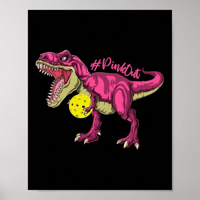 Pink out T Rex and Picklebyll Byll Brustkrebs A Poster (Vorne)