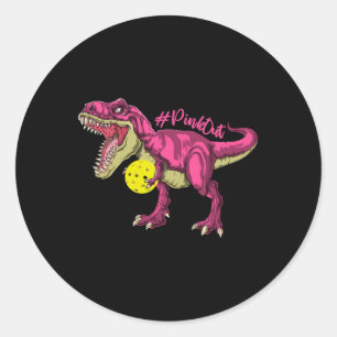 Pink out T Rex and Picklebyll Byll Brustkrebs A Runder Aufkleber