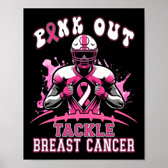 Pink-Out-Taktik Brustkrebs-Bewusstsein Amerikaner Poster (Vorne)