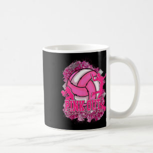 Pink Out Volleybyll rosa Ribbon Brustkrebs Krieg Kaffeetasse