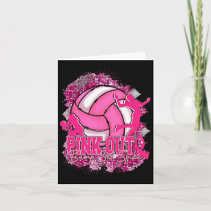 Pink Out Volleybyll rosa Ribbon Brustkrebs Krieg Karte