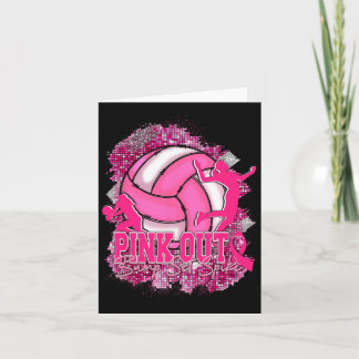 Pink Out Volleybyll rosa Ribbon Brustkrebs Krieg Karte