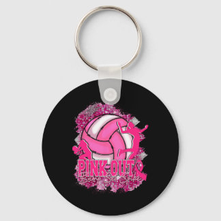 Pink Out Volleybyll rosa Ribbon Brustkrebs Krieg Schlüsselanhänger