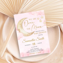 Pink Over the Moon Baby Shower