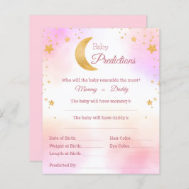 Pink Over the Moon Predictions Baby Shower Game