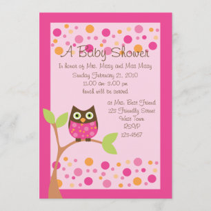 Pink Owl Baby Dusche Einladung Hotspot pink auf An