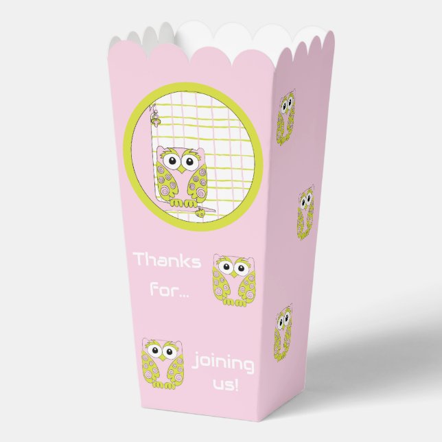Pink Owl Babydusche Geschenkschachtel (Vorderseite)
