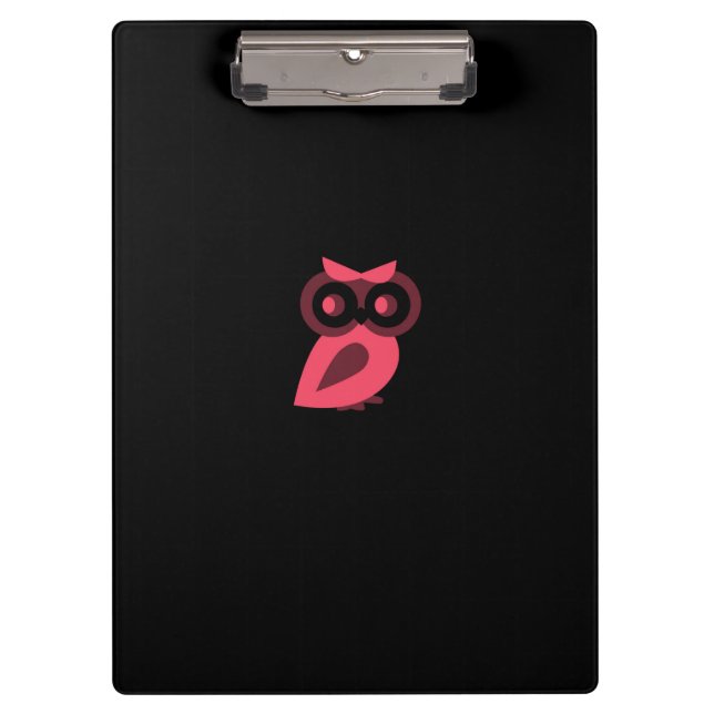 Pink Owl Clipboard Klemmbrett (Vorderseite)