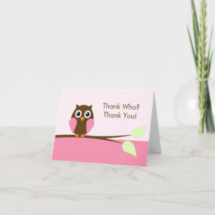 Pink Owl Dankeschön Karten