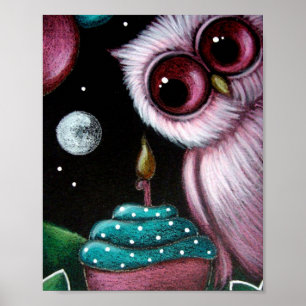 PINK OWL DEIN GEBURTSTAGSCUPCAKE Poster