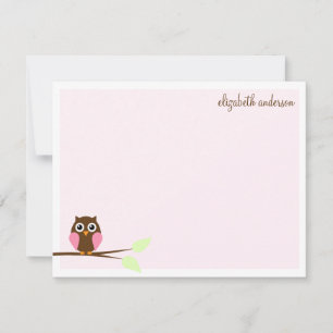 Pink Owl Flat Vielen Dank Karten