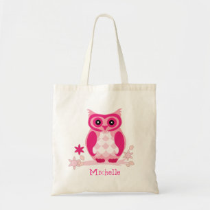 Pink Owl Individuelle Name Girly Niedliche Tasche
