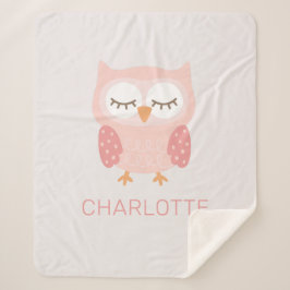 "Pink Owl", niedliche und skurrile Mädchen Sherpadecke