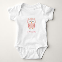 'Pink Owl', niedliches, individuelles Keepsake Poc Baby Strampler