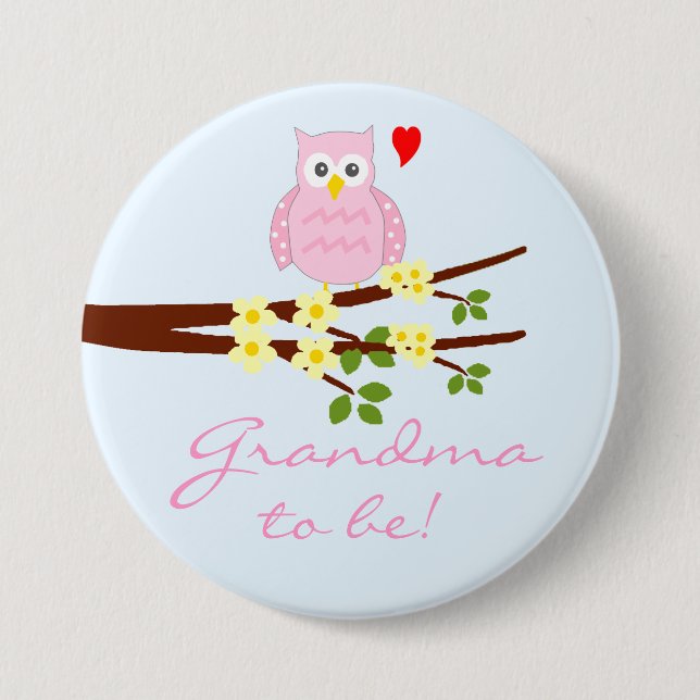 Pink Owl Oma Button (Vorderseite)