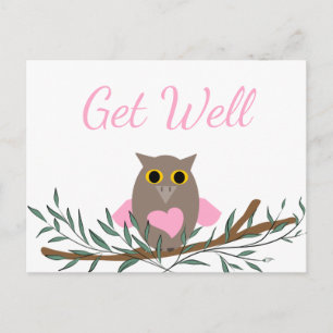 Pink Owl Postkarte