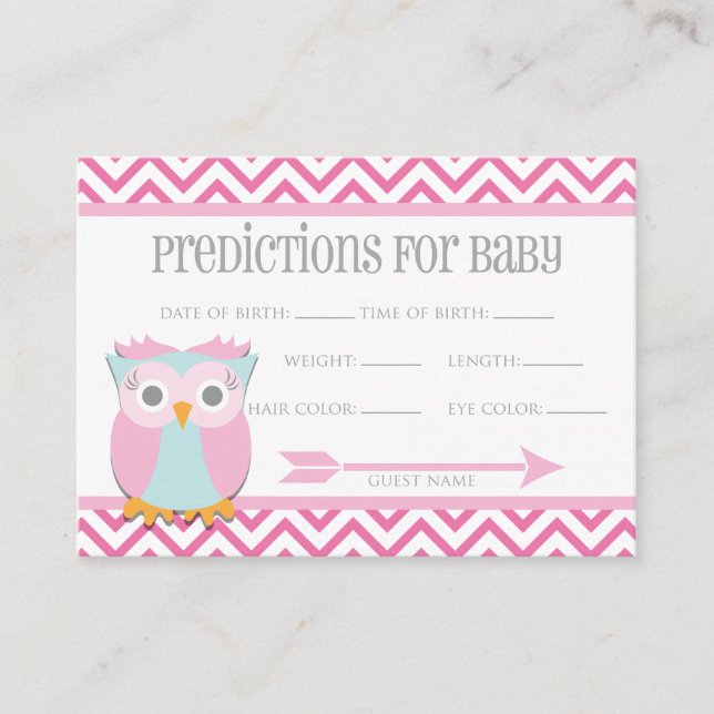 Pink Owl Vorhersagekarte Begleitkarte (Vorderseite)