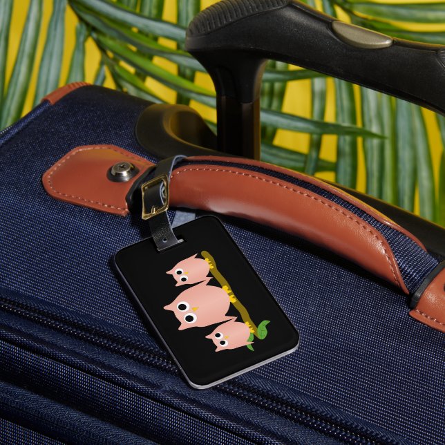 Pink Owls Design  Gepäckanhänger (Vorderseite Insitu 1)