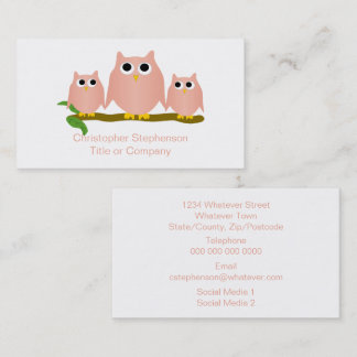 Pink Owls Design Visitenkarte