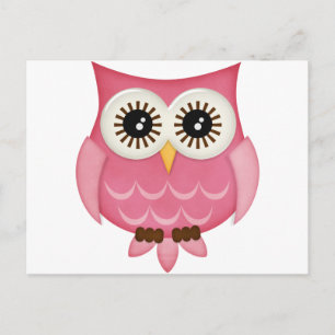 Pink Owls Postkarte