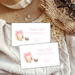 Pink Pacifier Baseball Diaper Raffle Baby Shower Begleitkarte