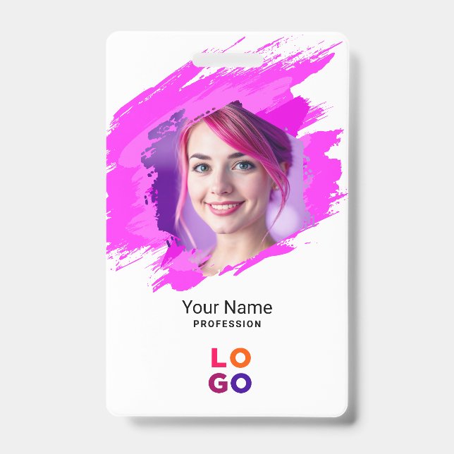 Pink Paint |  Doctor, Nurse, Health Aide Photo ID Ausweis (Vorderseite)