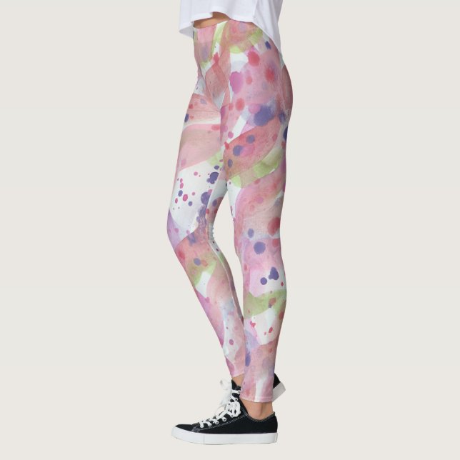 Pink Paint Splash Leggings (Links)