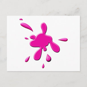 Pink Paint Splodge Postkarte