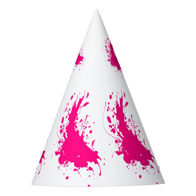 Pink Paint Spritzer Party Partyhütchen (Vorderseite)