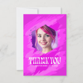 Pink Paint | Thank You Modern Photo Cards Einladung