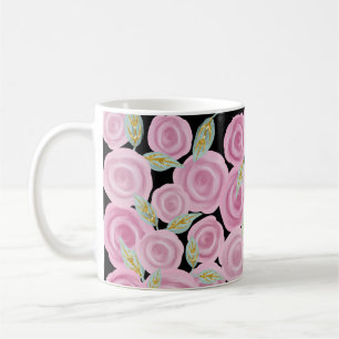 Pink Painted Rose Kaffeetasse