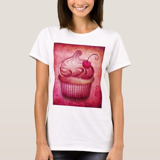 Pink Paisley Cupcake T - Shirt (Vorderseite)