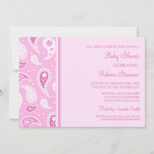 Pink Paisley Custom Baby Shower Einladungen