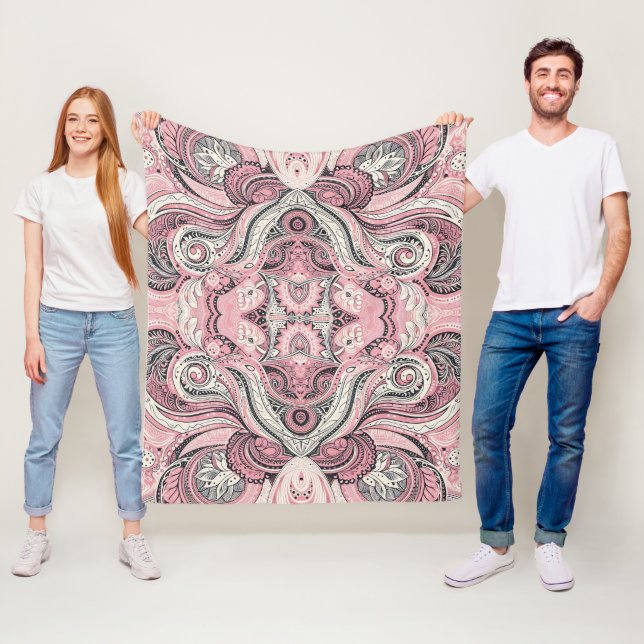 Pink Paisley Das Zuhause-Studio Fleecedecke (Beispiel)