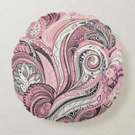 Pink Paisley Das Zuhause Studio Rund Kissen